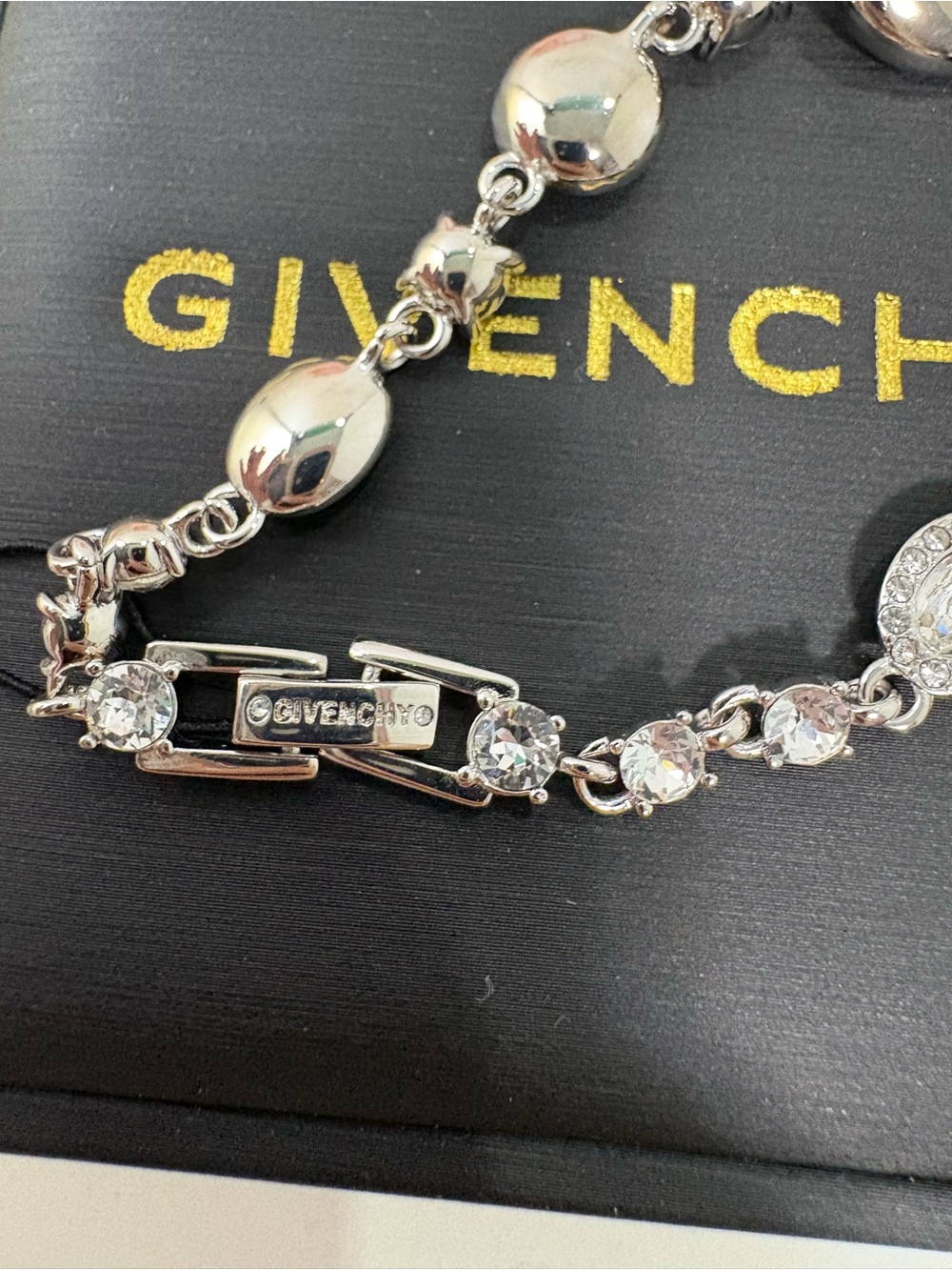 Givenchy Silver Crystal Link Bracelet - Picture 9 of 12